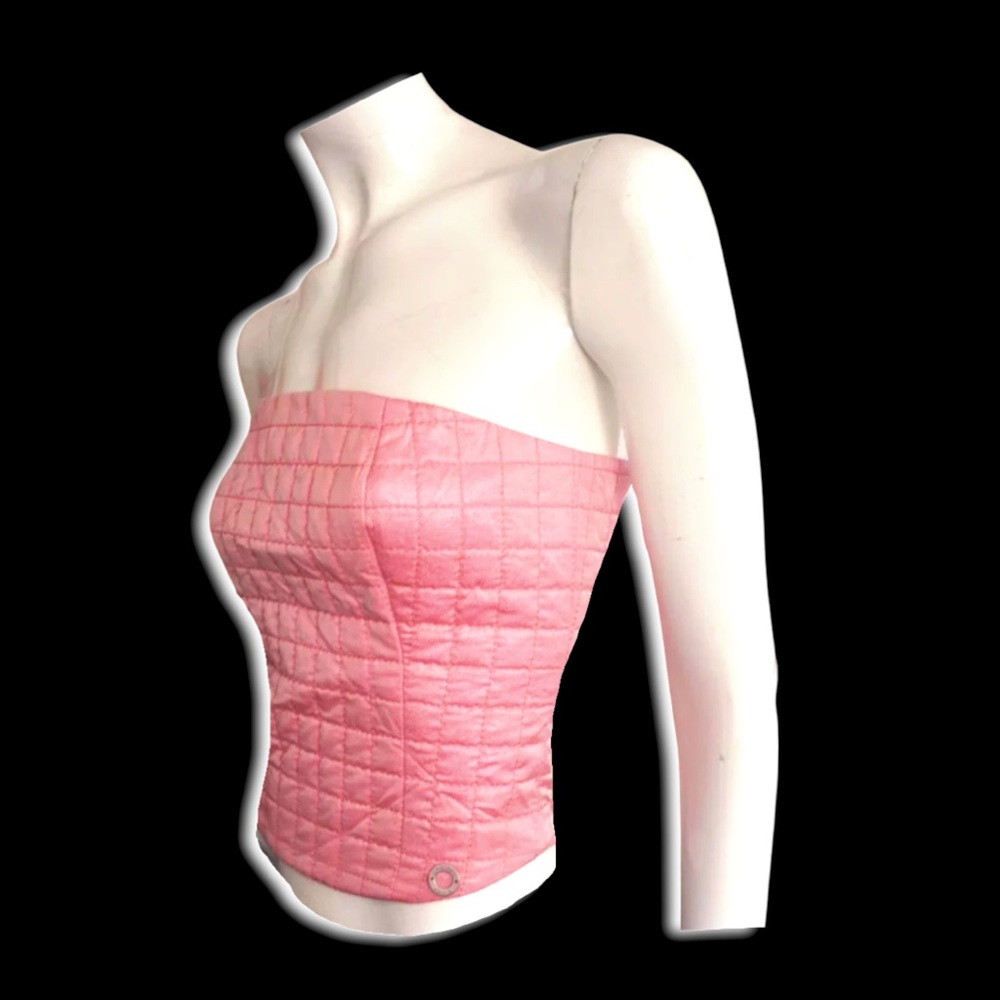 Vintage Chanel Quilted Corset Top Ariana Grande Scream Queens Baby Pink Bustier - Picture 8 of 17
